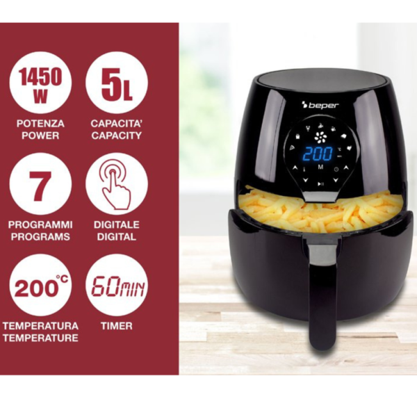 Friggitrice ad aria calda 5 litri digitale - immagine 3