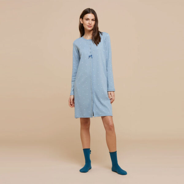Dots camicia da notte donna caldo cotone
