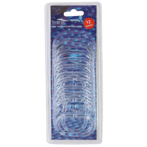 Set 12 pz ganci doccia trasparenti