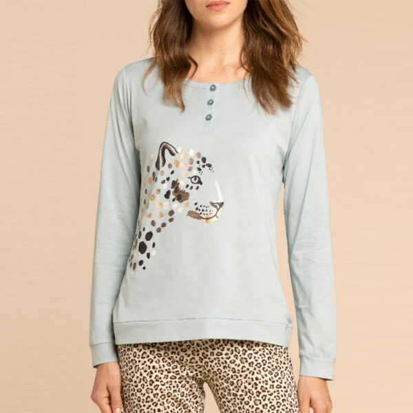 Maculato pigiama donna in cotone - immagine 3